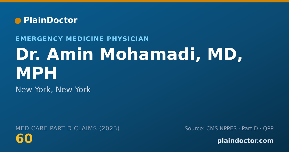 Shareable card for Amin Mohamadi, MD, MPH - Emergency Medicine Physician, New York, NY