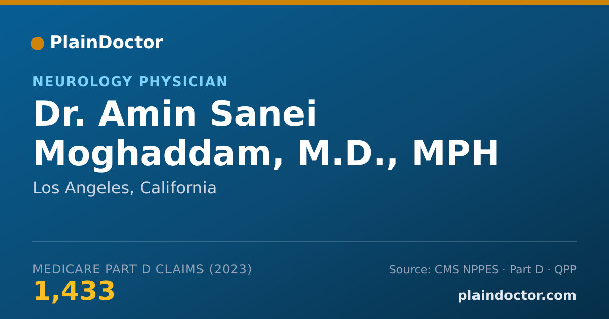Shareable card for Amin Sanei Moghaddam, M.D., MPH - Neurology Physician, Los Angeles, CA