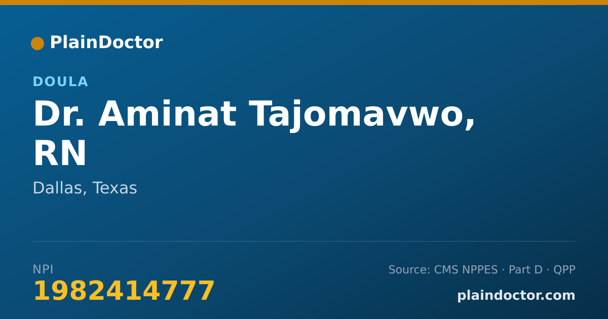 Shareable card for Aminat Tajomavwo, RN - Doula, Dallas, TX