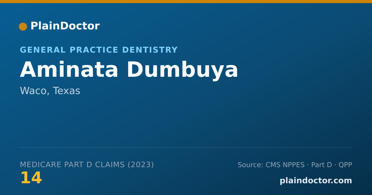 Shareable card for Aminata Dumbuya - General Practice Dentistry, Waco, TX