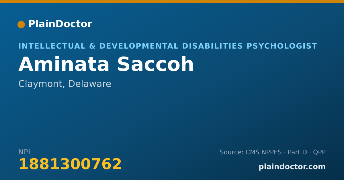 Shareable card for Aminata Saccoh - Intellectual & Developmental Disabilities Psychologist, Claymont, DE