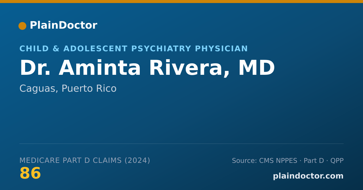 Shareable card for Aminta Rivera, MD - Child & Adolescent Psychiatry Physician, Caguas, PR