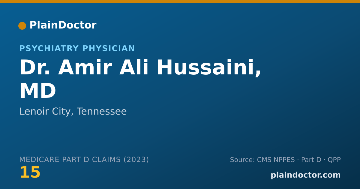 Shareable card for Amir Ali Hussaini, MD - Psychiatry Physician, Lenoir City, TN