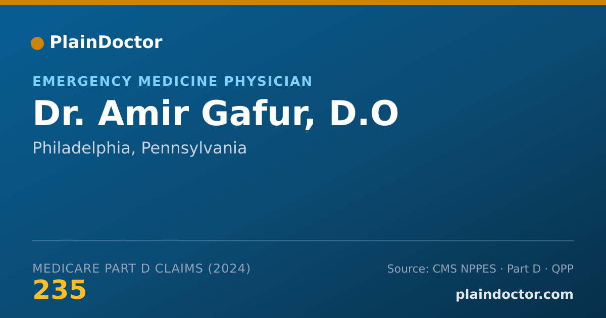 Shareable card for Amir Gafur, D.O - Emergency Medicine Physician, Philadelphia, PA