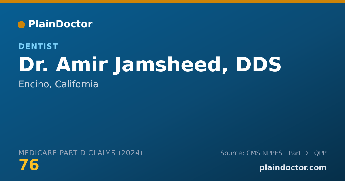 Shareable card for Amir Jamsheed, DDS - Dentist, Encino, CA