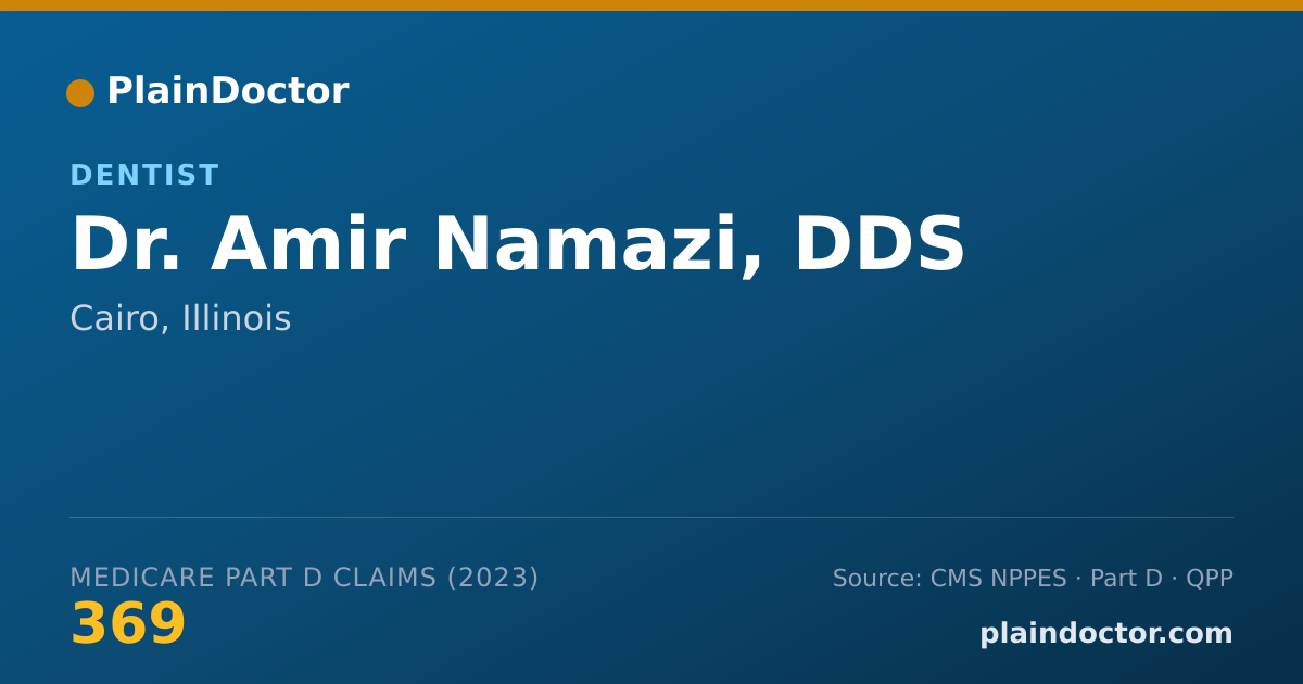 Shareable card for Amir Namazi, DDS - Dentist, Cairo, IL