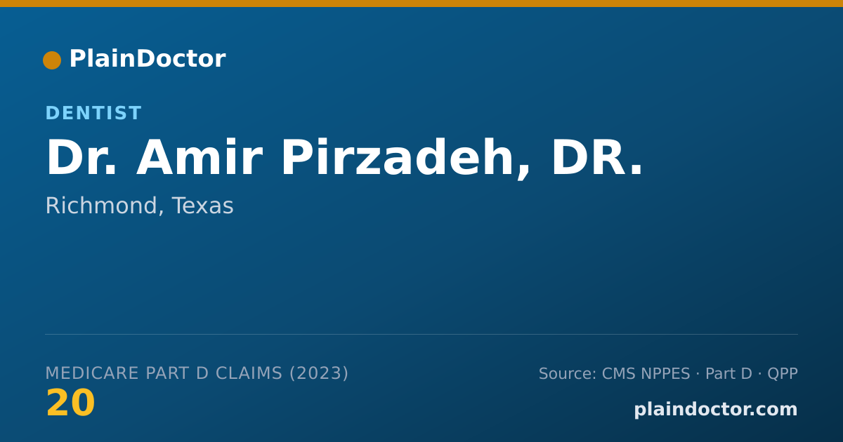 Shareable card for Amir Pirzadeh, DR. - Dentist, Richmond, TX