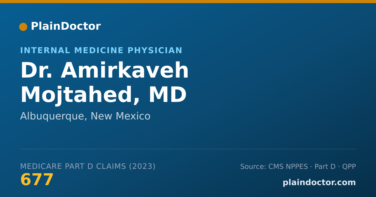 Shareable card for Amirkaveh Mojtahed, MD - Internal Medicine Physician, Albuquerque, NM