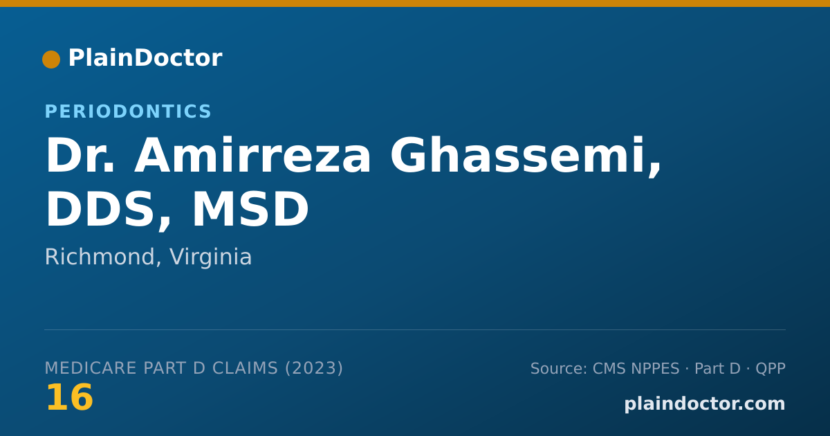 Shareable card for Amirreza Ghassemi, DDS, MSD - Periodontics, Richmond, VA
