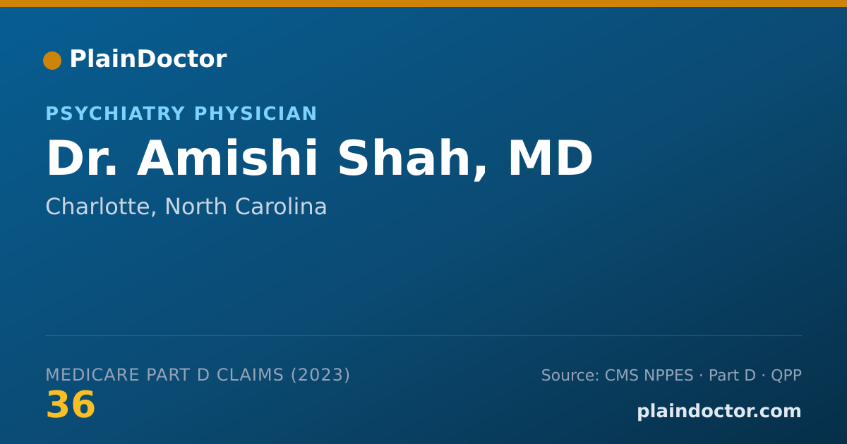 Shareable card for Amishi Shah, MD - Psychiatry Physician, Charlotte, NC