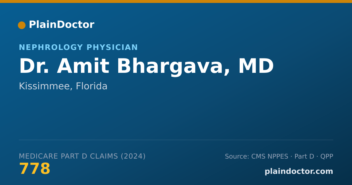 Shareable card for Amit Bhargava, MD - Nephrology Physician, Kissimmee, FL