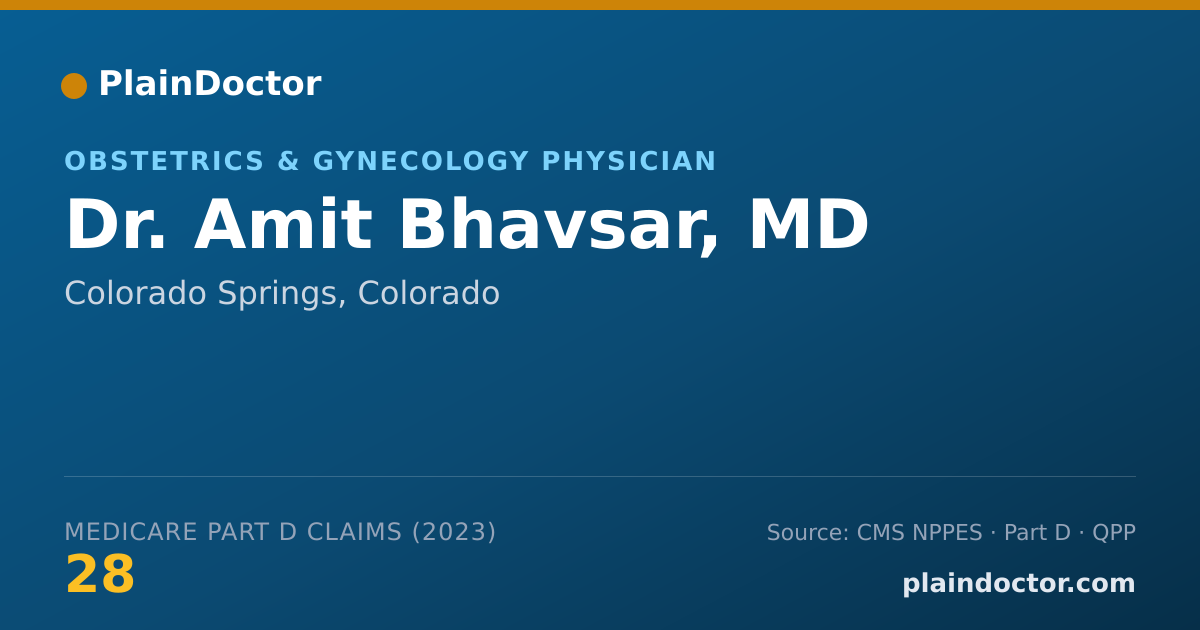 Shareable card for Amit Bhavsar, MD - Obstetrics & Gynecology Physician, Colorado Springs, CO
