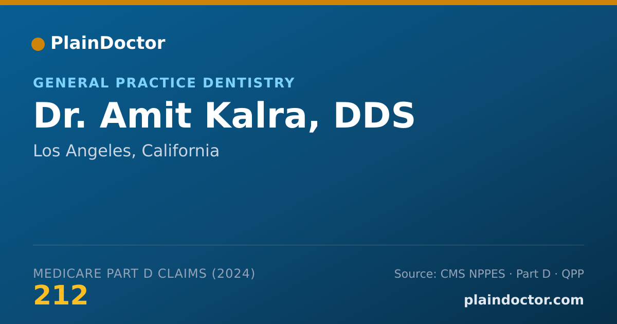 Shareable card for Amit Kalra, DDS - General Practice Dentistry, Los Angeles, CA