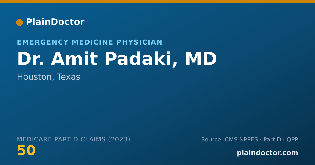 Shareable card for Amit Padaki, MD - Emergency Medicine Physician, Houston, TX