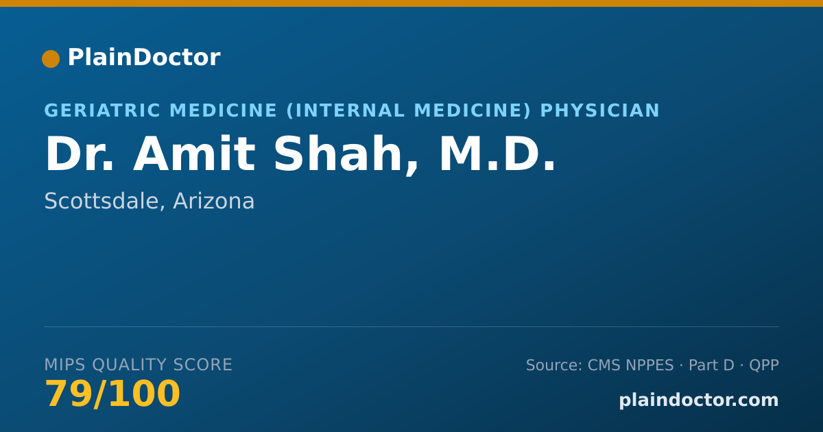 Shareable card for Amit Shah, M.D. - Geriatric Medicine (Internal Medicine) Physician, Scottsdale, AZ
