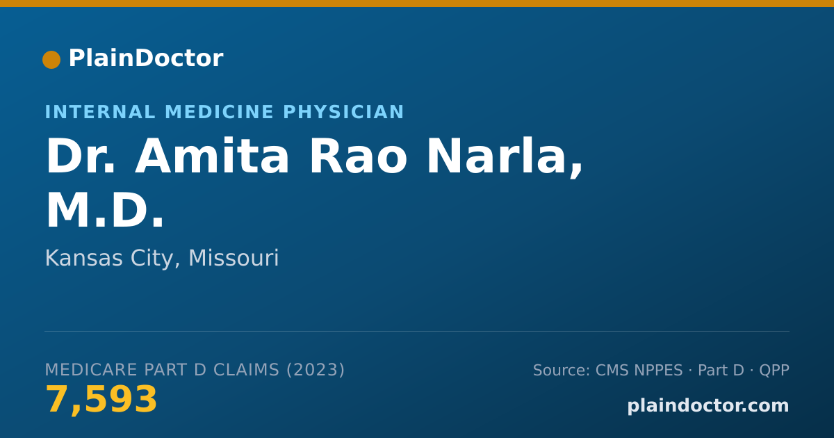 Shareable card for Amita Rao Narla, M.D. - Internal Medicine Physician, Kansas City, MO