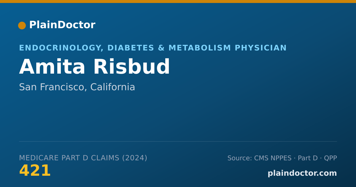 Shareable card for Amita Risbud - Endocrinology, Diabetes & Metabolism Physician, San Francisco, CA