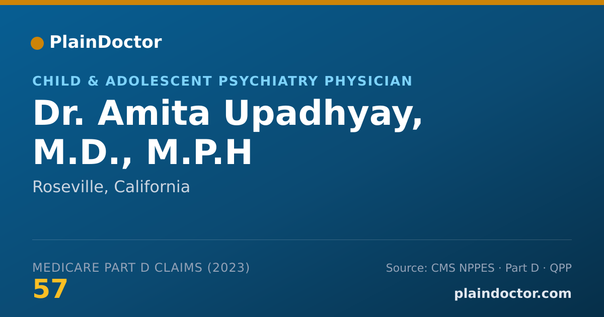 Shareable card for Amita Upadhyay, M.D., M.P.H - Child & Adolescent Psychiatry Physician, Roseville, CA
