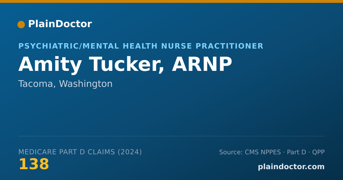 Shareable card for Amity Tucker, ARNP - Psychiatric/Mental Health Nurse Practitioner, Tacoma, WA