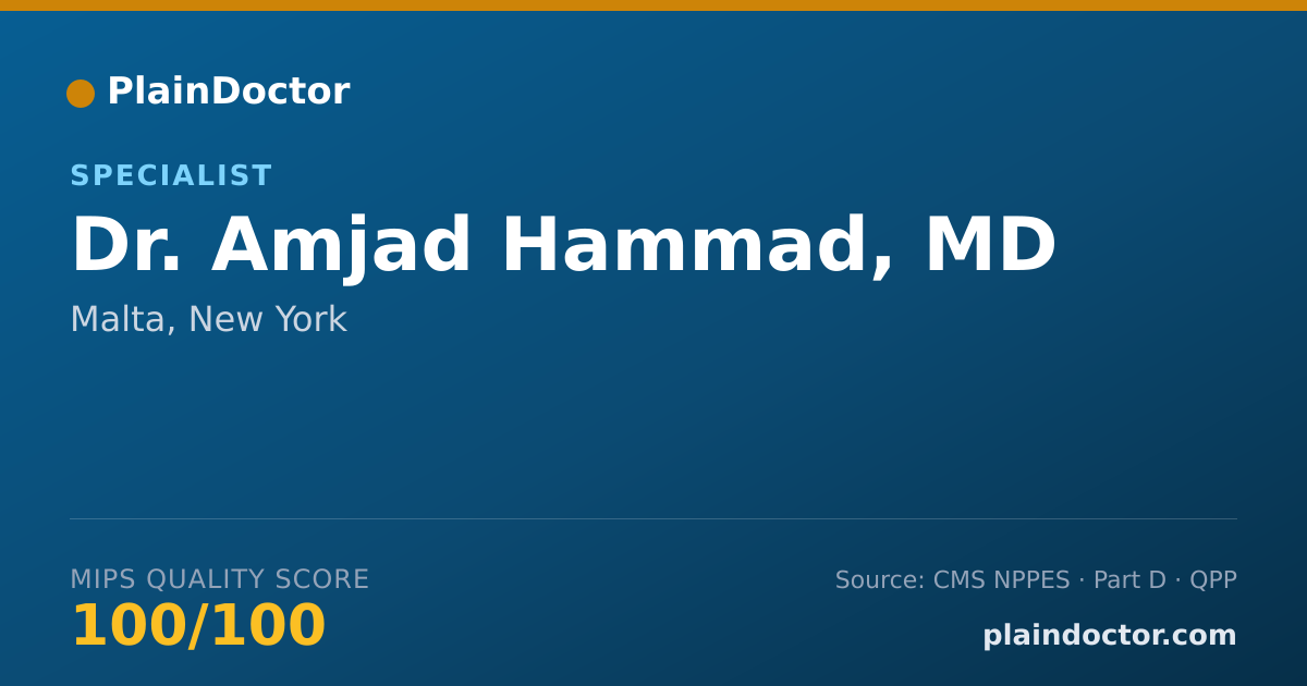 Shareable card for Amjad Hammad, MD - Specialist, Malta, NY