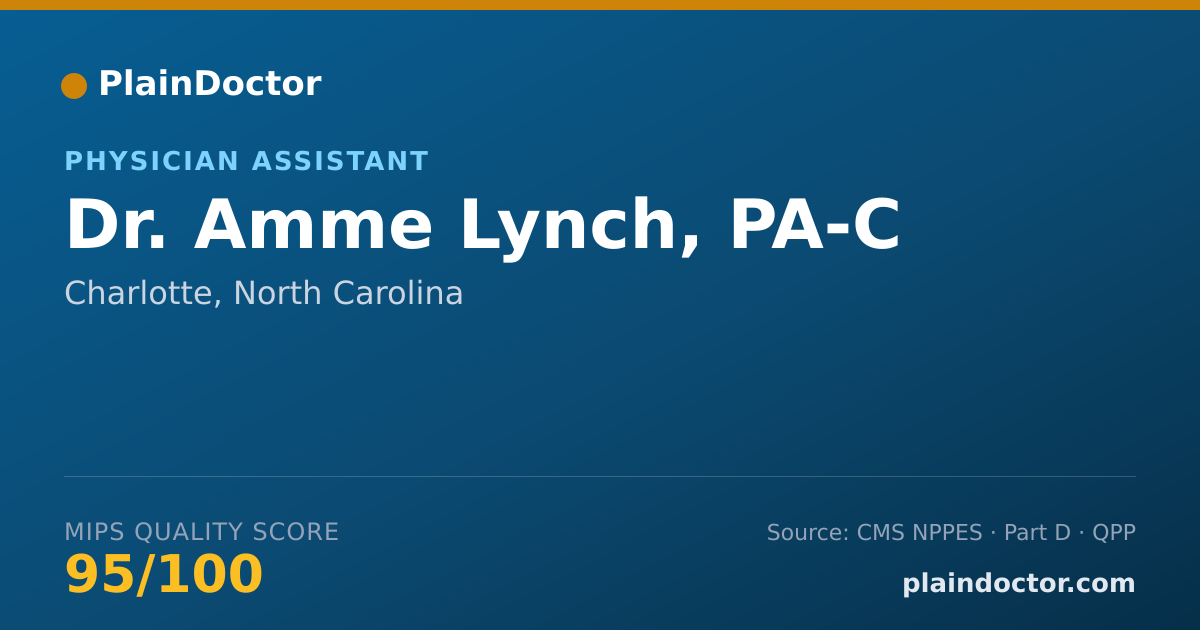 Shareable card for Amme Lynch, PA-C - Physician Assistant, Charlotte, NC