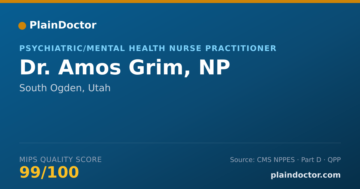 Shareable card for Amos Grim, NP - Psychiatric/Mental Health Nurse Practitioner, South Ogden, UT