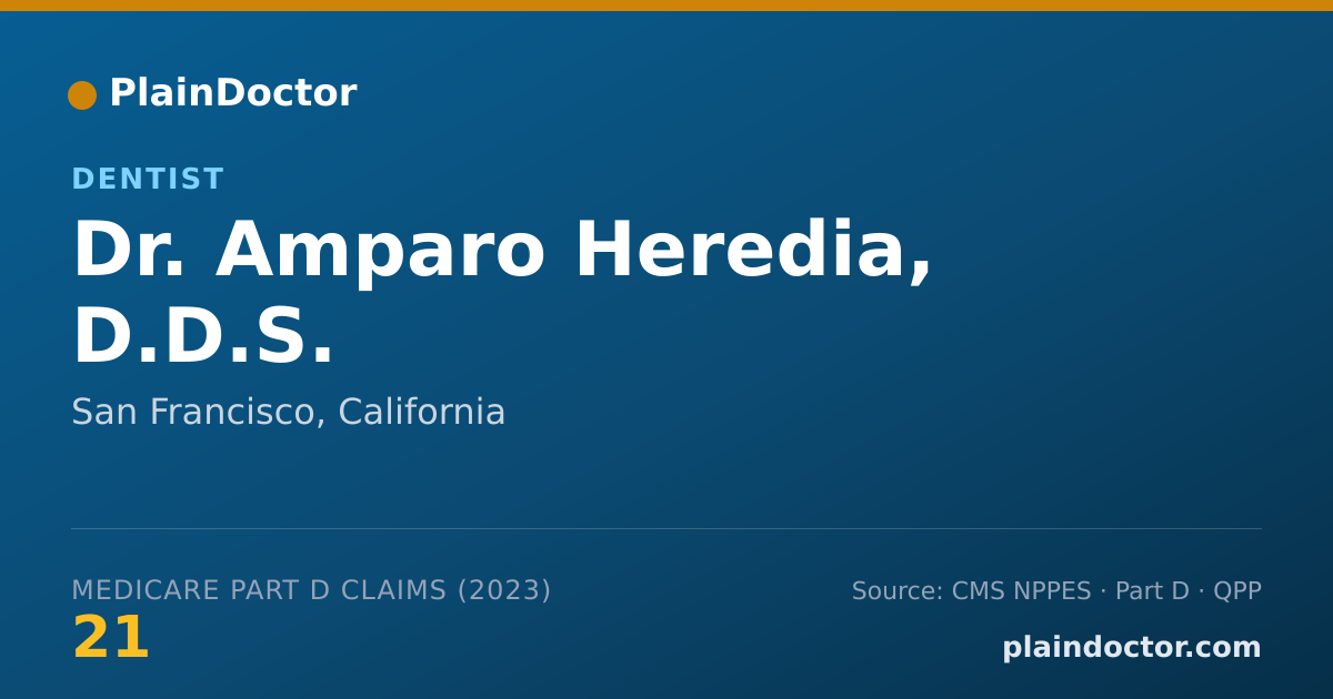 Shareable card for Amparo Heredia, D.D.S. - Dentist, San Francisco, CA