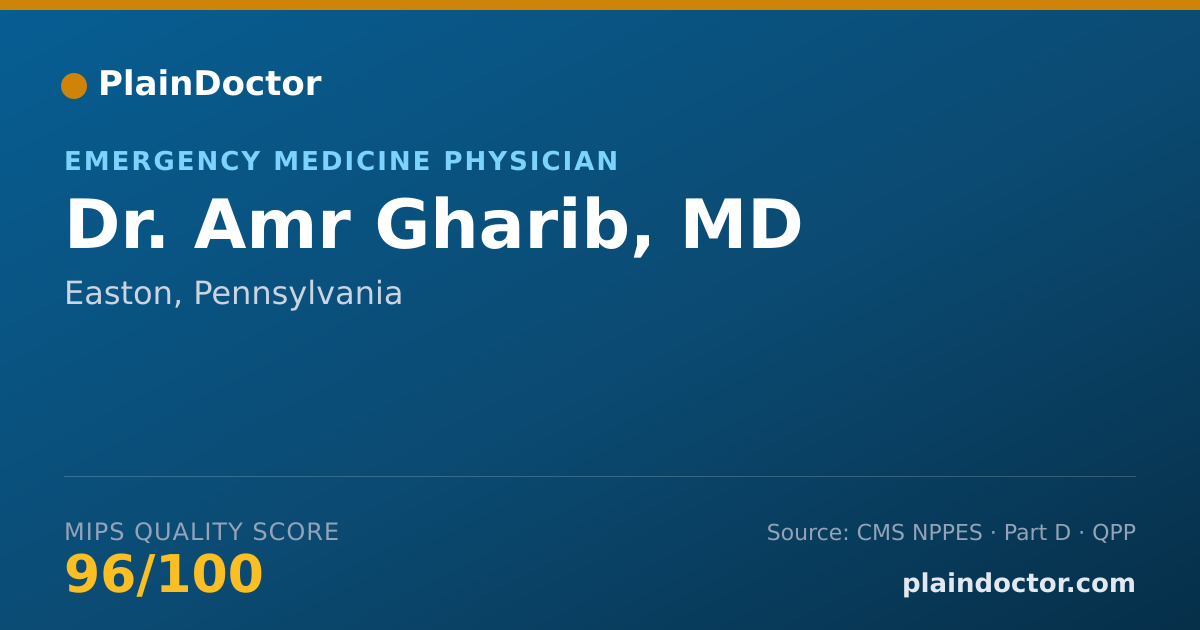 Shareable card for Amr Gharib, MD - Emergency Medicine Physician, Easton, PA