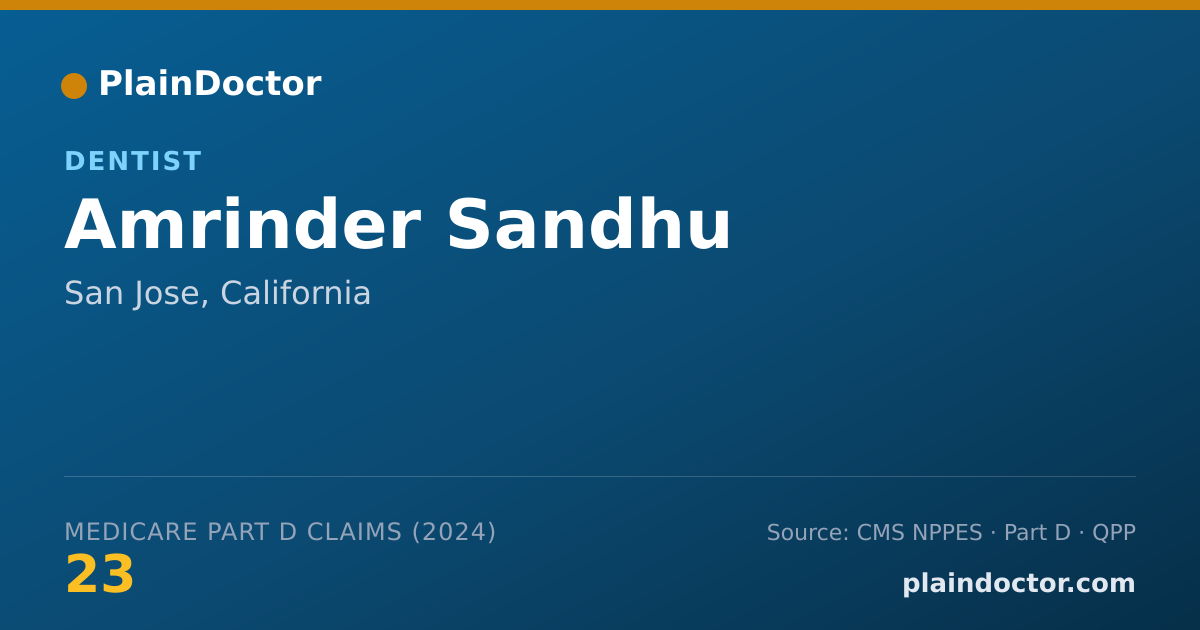 Shareable card for Amrinder Sandhu - Dentist, San Jose, CA