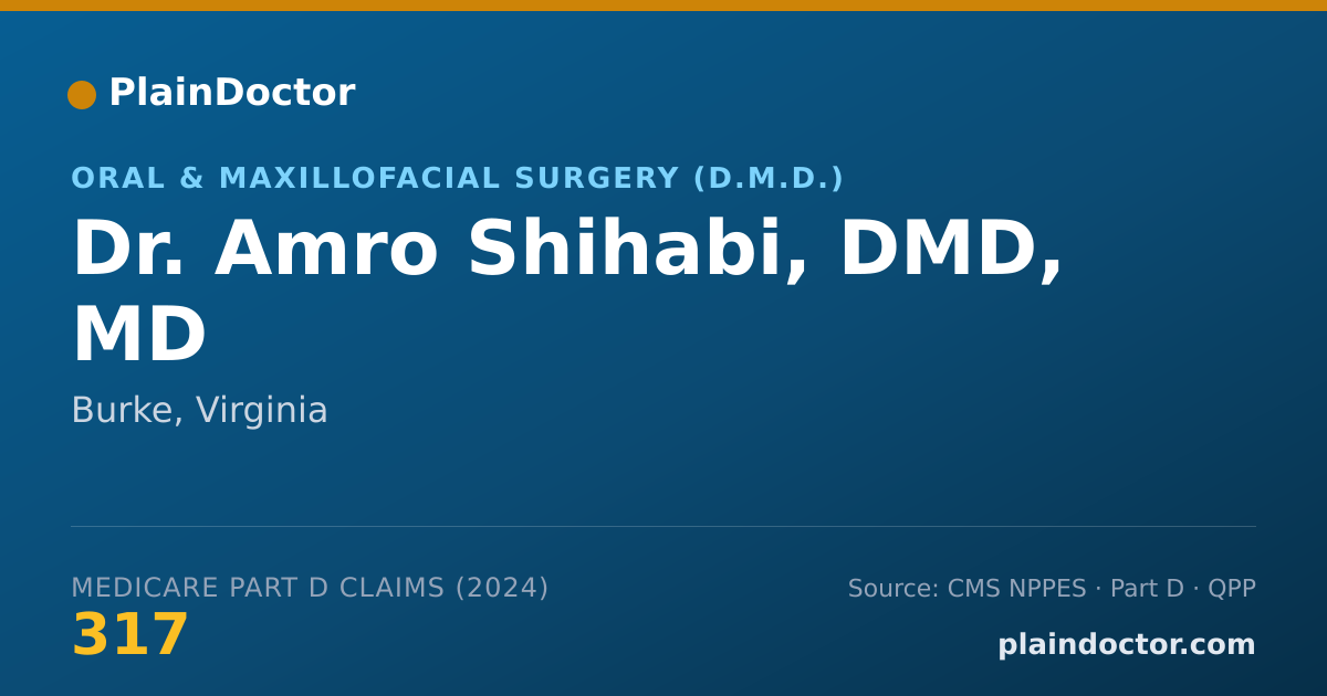 Shareable card for Amro Shihabi, DMD, MD - Oral and Maxillofacial Surgery (Dentist), Burke, VA