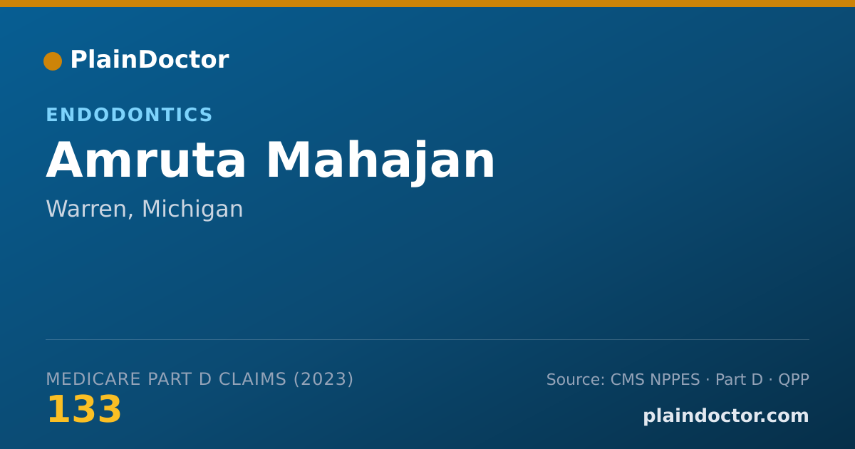 Shareable card for Amruta Mahajan - Endodontics, Warren, MI