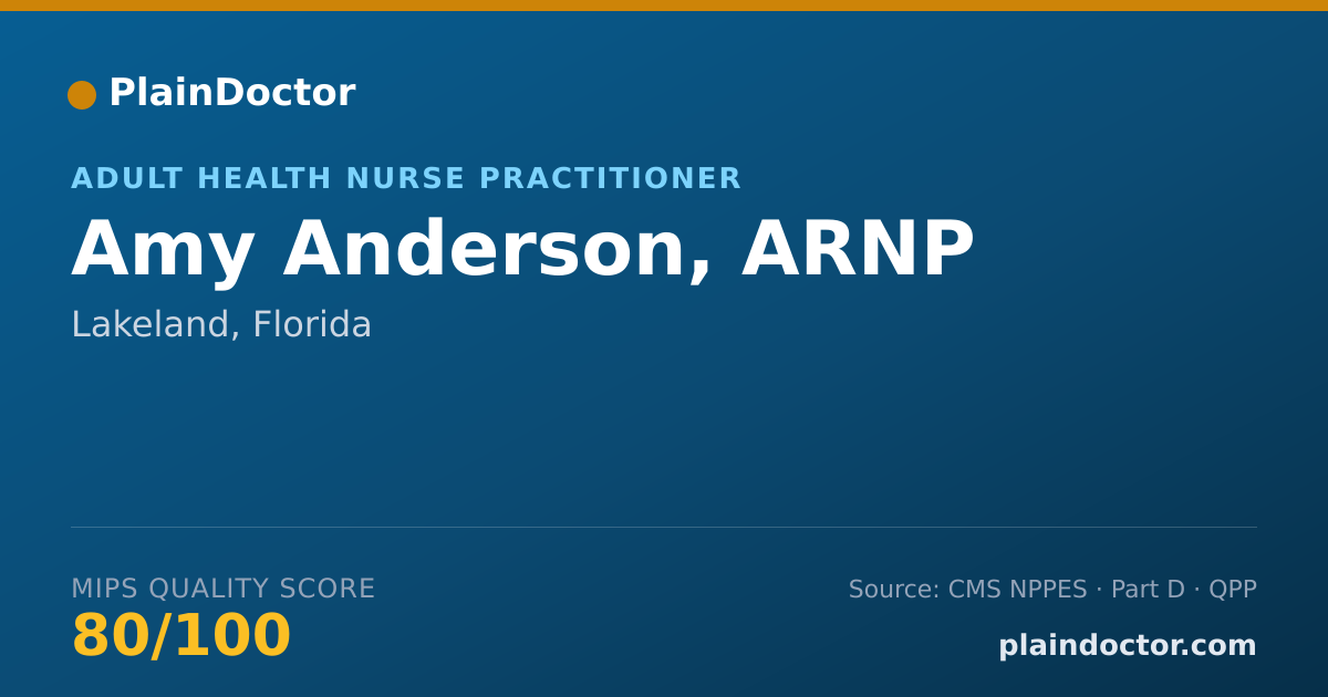Shareable card for Amy Anderson, ARNP - Adult Health Nurse Practitioner, Lakeland, FL