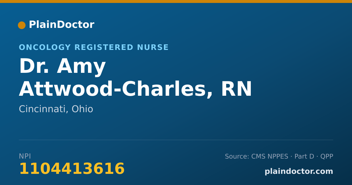 Shareable card for Amy Attwood-Charles, RN - Oncology Registered Nurse, Cincinnati, OH