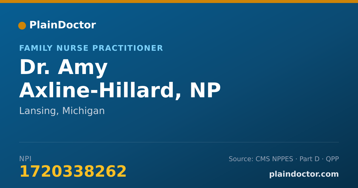 Shareable card for Amy Axline-Hillard, NP - Family Nurse Practitioner, Lansing, MI