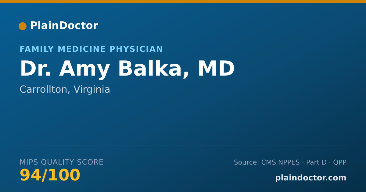Shareable card for Amy Balka, MD - Family Medicine Physician, Carrollton, VA