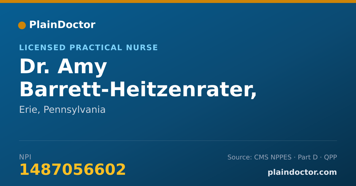 Shareable card for Amy Barrett-Heitzenrater, LPN - Licensed Practical Nurse, Erie, PA