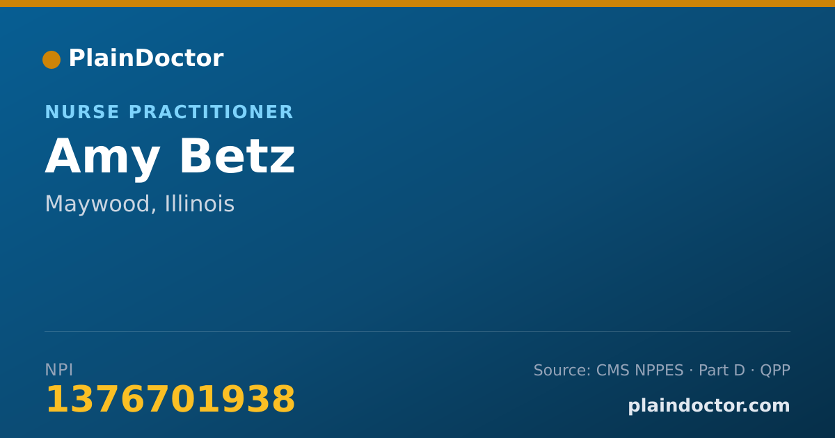 Shareable card for Amy Betz - Nurse Practitioner, Maywood, IL