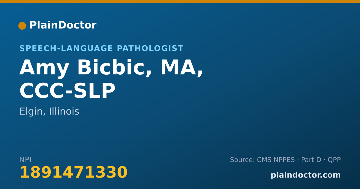 Shareable card for Amy Bicbic, MA, CCC-SLP - Speech-Language Pathologist, Elgin, IL