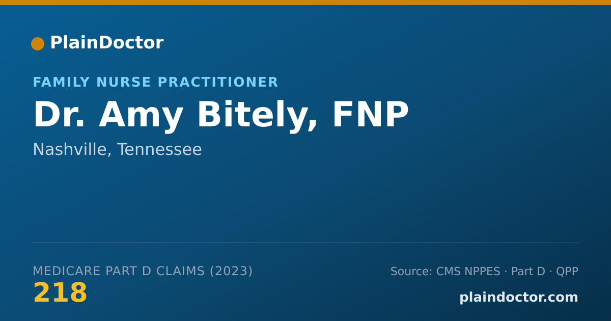 Shareable card for Amy Bitely, FNP - Family Nurse Practitioner, Nashville, TN