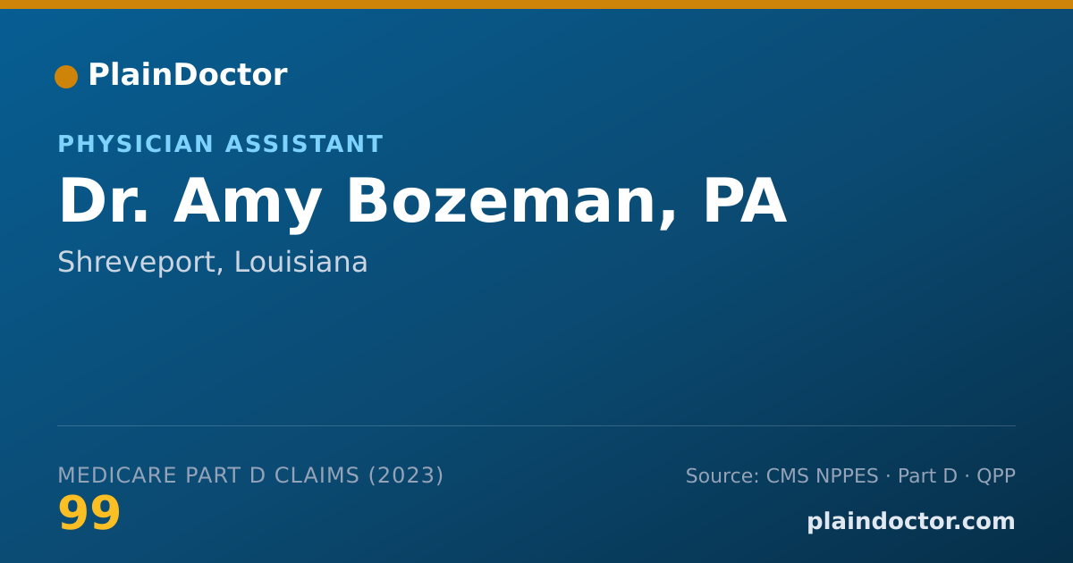 Shareable card for Amy Bozeman, PA - Physician Assistant, Shreveport, LA