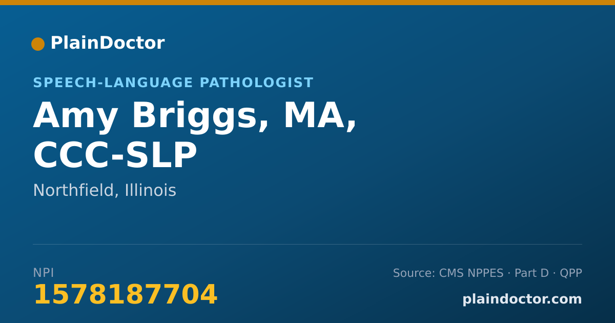 Shareable card for Amy Briggs, MA, CCC-SLP - Speech-Language Pathologist, Northfield, IL