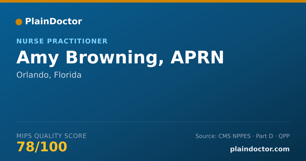 Shareable card for Amy Browning, APRN - Nurse Practitioner, Orlando, FL