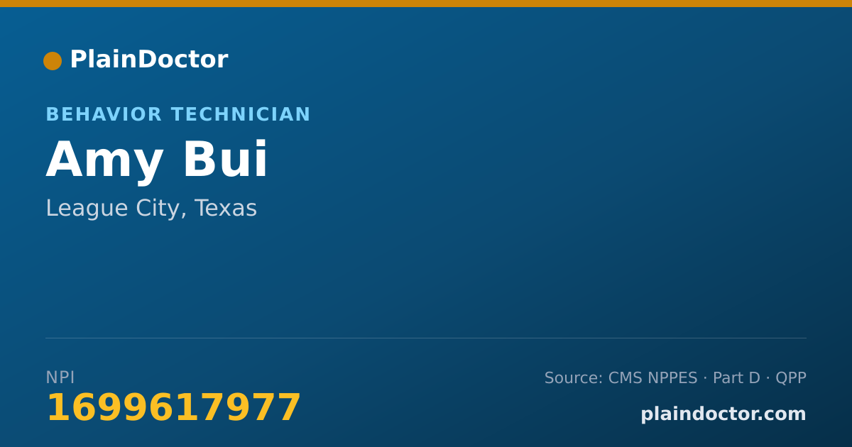Shareable card for Amy Bui - Behavior Technician, League City, TX