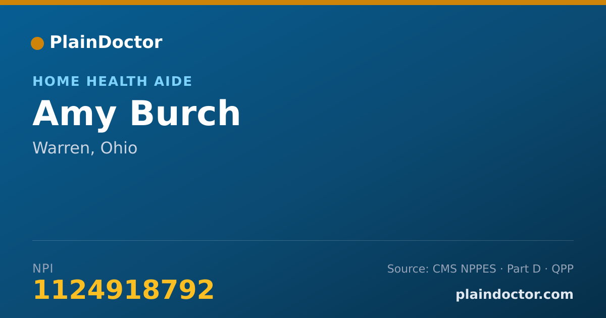 Shareable card for Amy Burch - Home Health Aide, Warren, OH