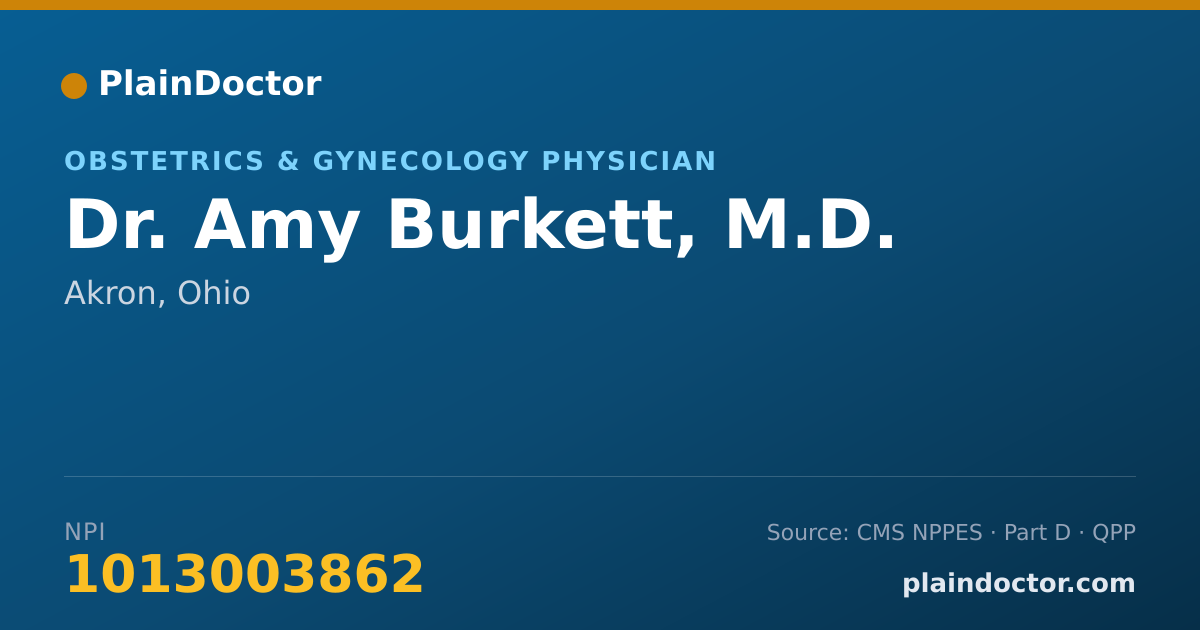 Shareable card for Amy Burkett, M.D. - Obstetrics & Gynecology Physician, Akron, OH