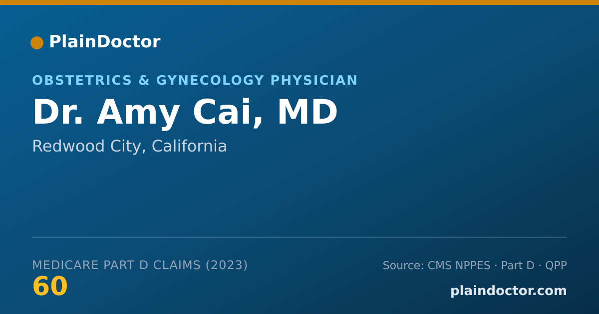 Shareable card for Amy Cai, MD - Obstetrics & Gynecology Physician, Redwood City, CA