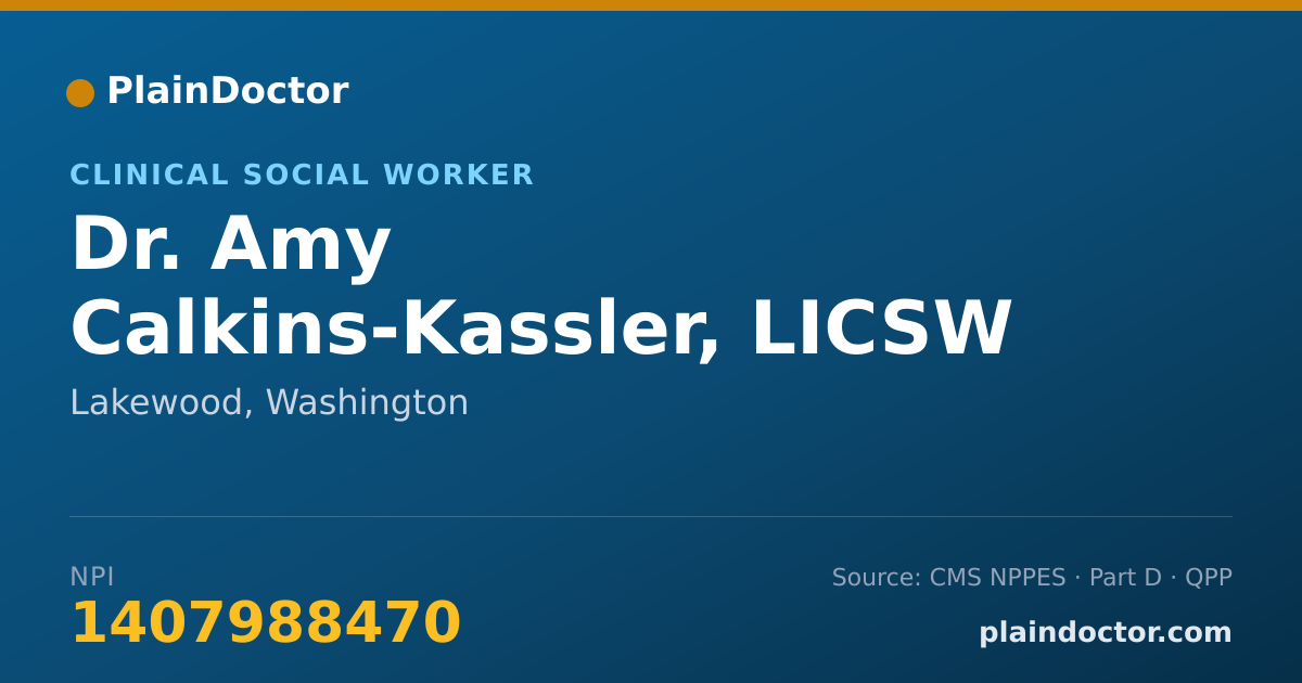 Shareable card for Amy Calkins-Kassler, LICSW - Clinical Social Worker, Lakewood, WA