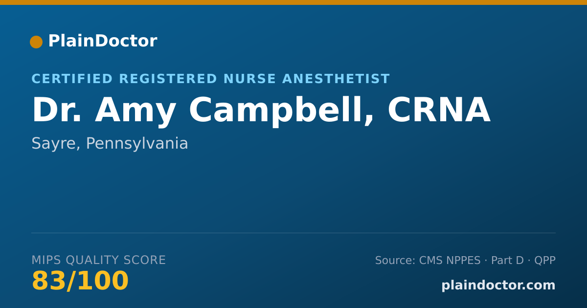 Shareable card for Amy Campbell, CRNA - Certified Registered Nurse Anesthetist, Sayre, PA