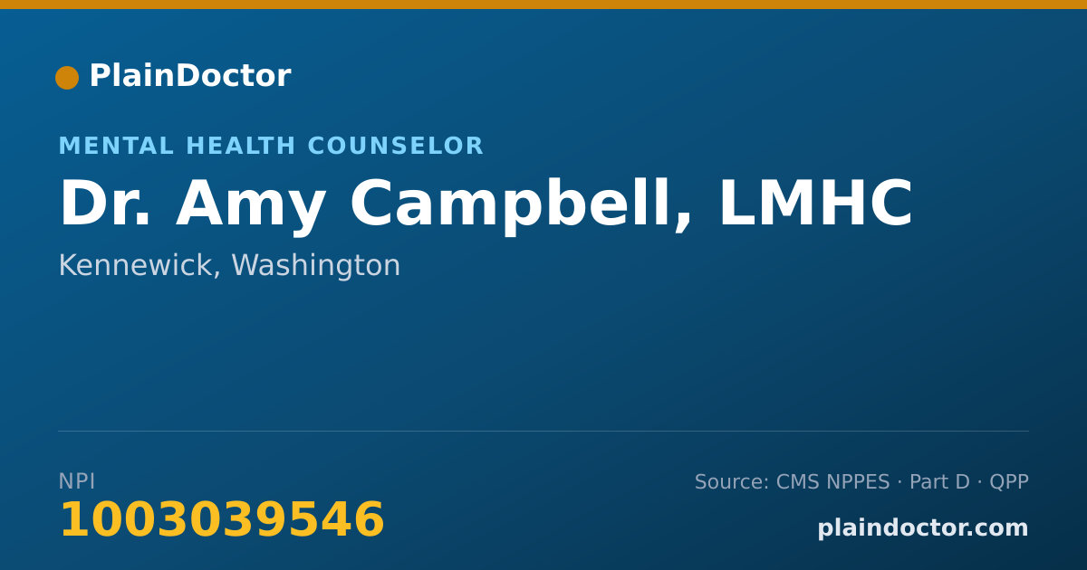 Shareable card for Amy Campbell, LMHC - Mental Health Counselor, Kennewick, WA
