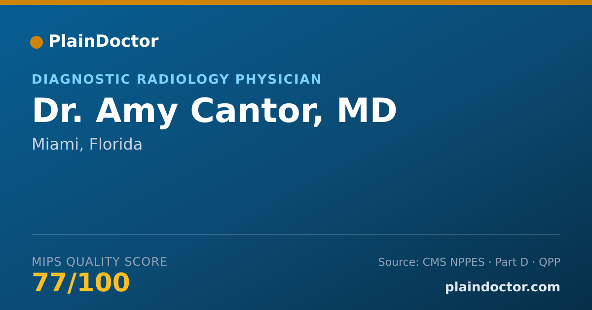 Shareable card for Amy Cantor, MD - Diagnostic Radiology Physician, Miami, FL